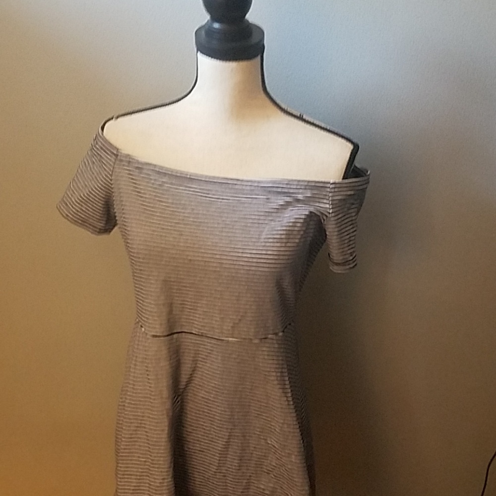 Off shoulder striped dress